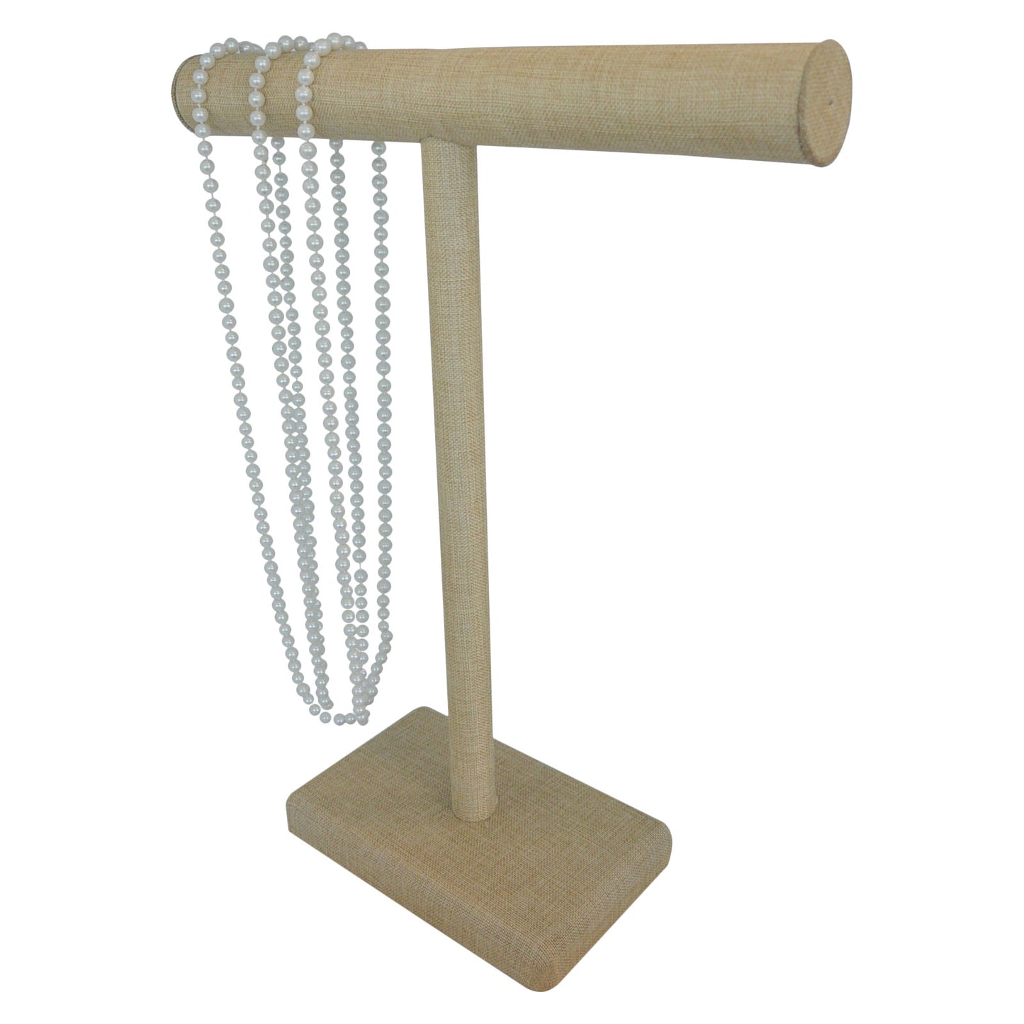 18" Burlap Single Round T-Bar Jewelry Display