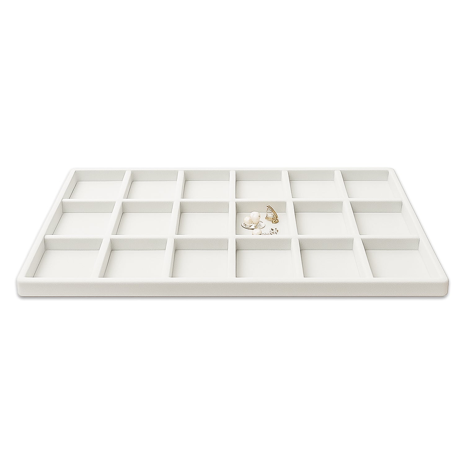 18 Compartment White Flocked Tray Insert