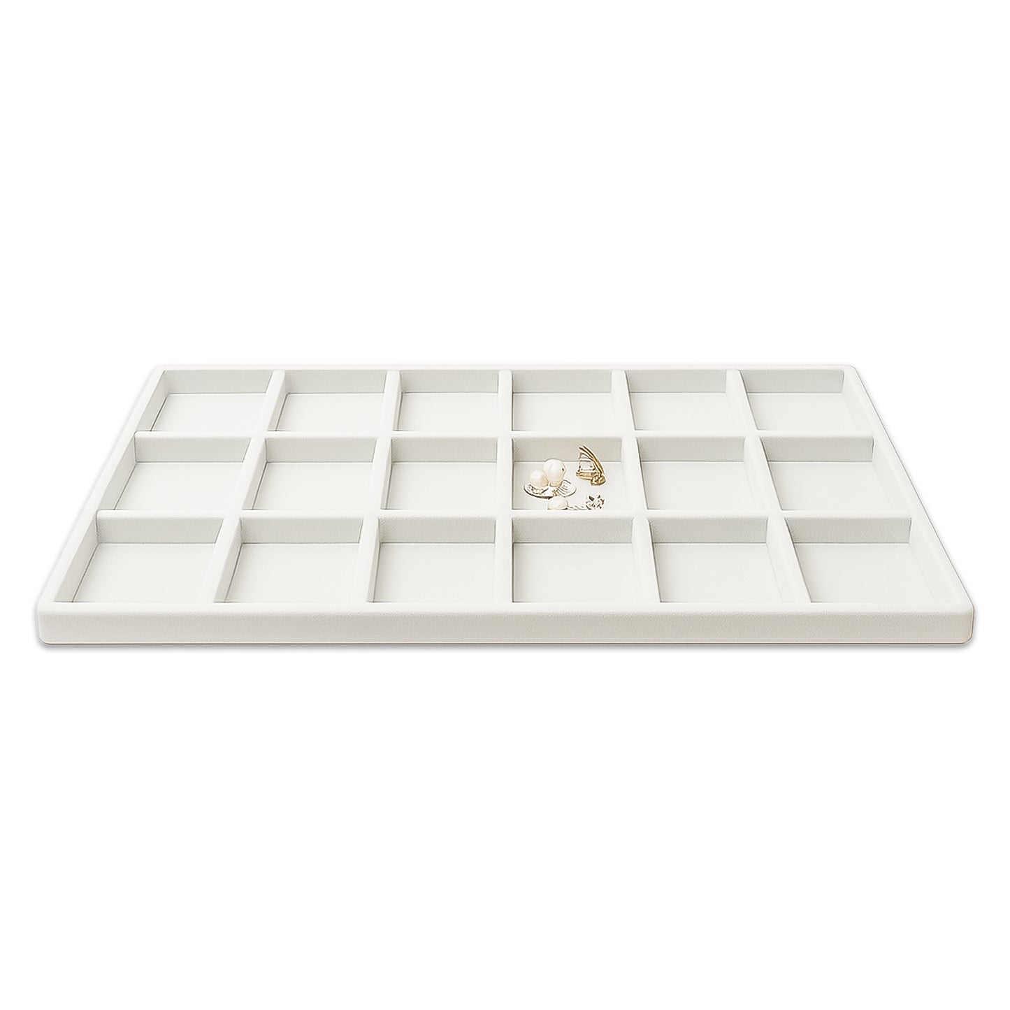 18 Compartment White Flocked Tray Insert