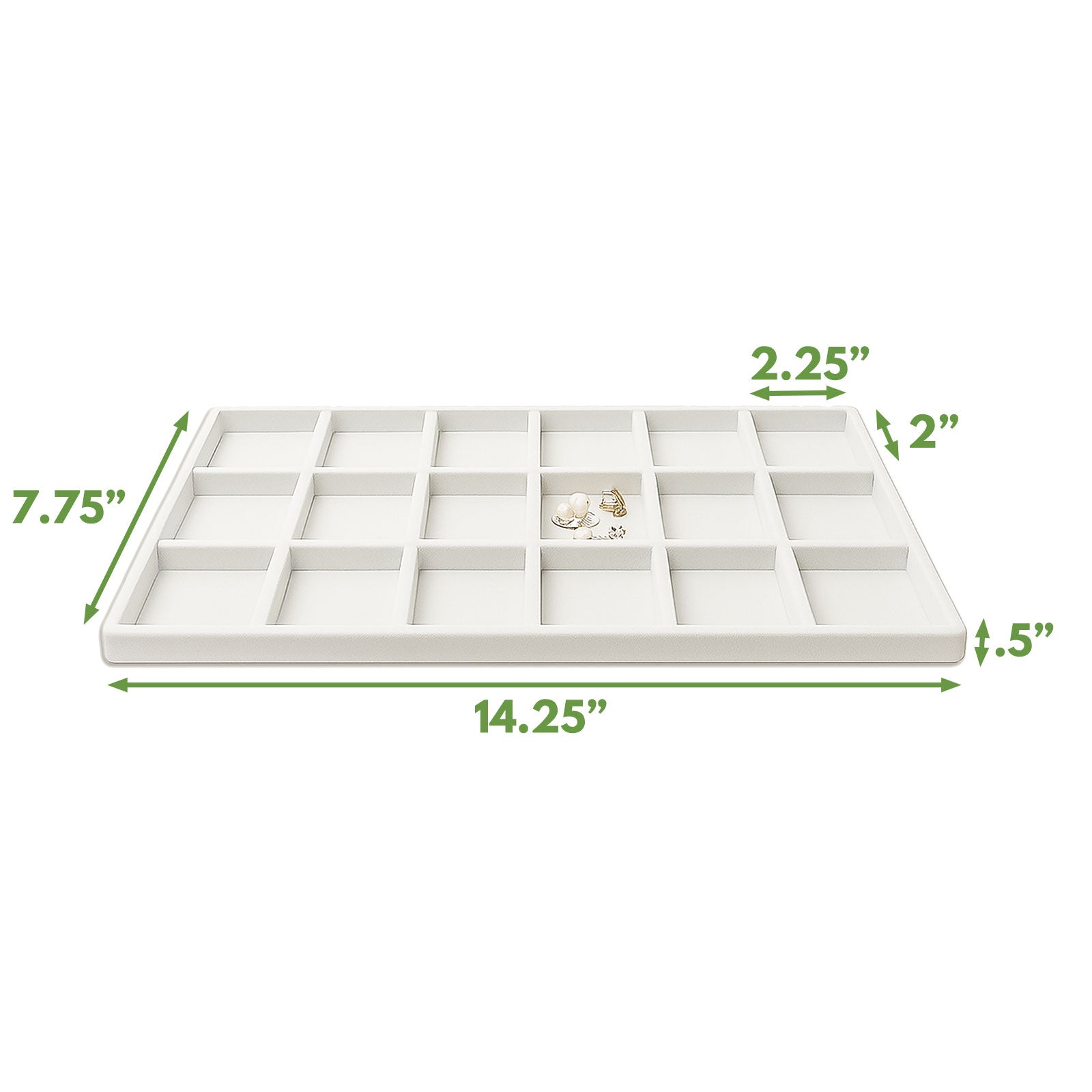 18 Compartment White Flocked Tray Insert