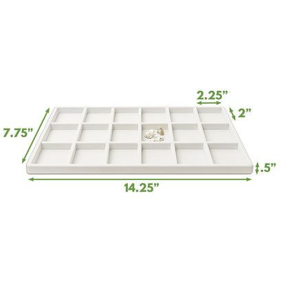 18 Compartment White Flocked Tray Insert