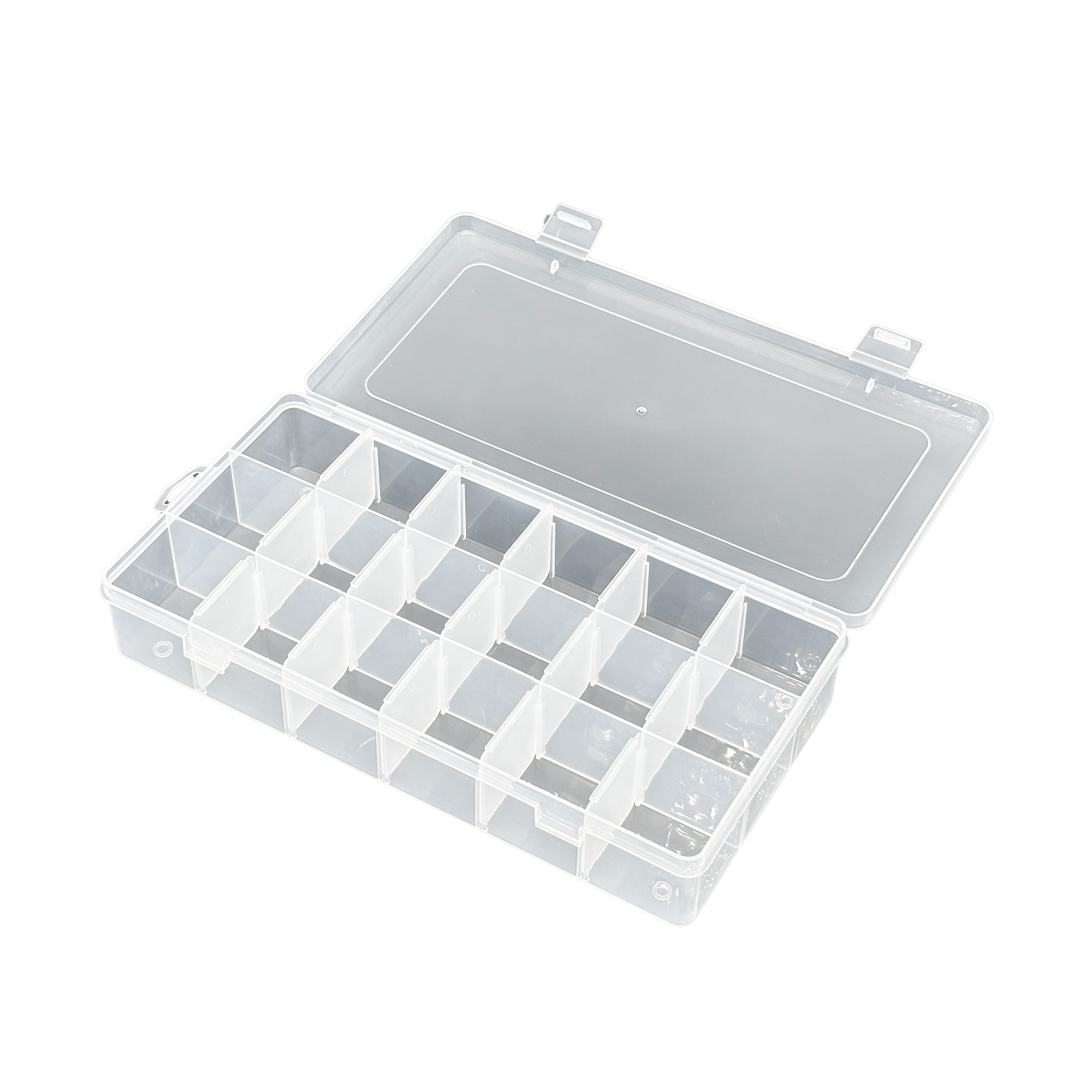 Compartment Box Top View 18 Grid Small Clear Plastic Configurable Compartment Organizer Storage ...