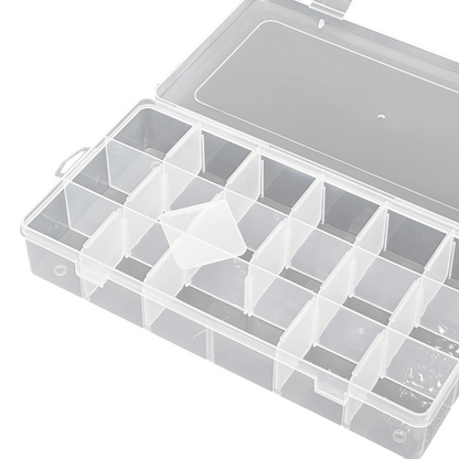 18 Grid Small Clear Plastic Configurable Compartment Organizer Storage Case