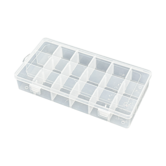 18 Grid Small Clear Plastic Configurable Compartment Organizer Storage Case