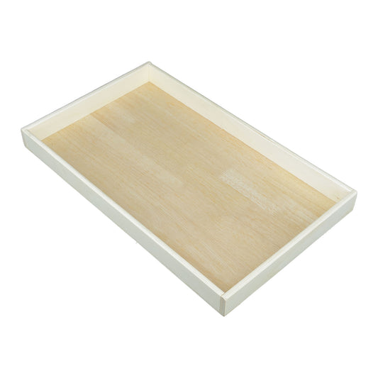19" x 11" Pine Wood Display Tray with White Border