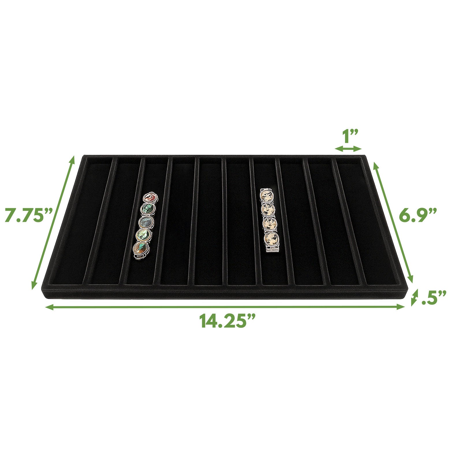 10 Column Black Compartment Tray Insert