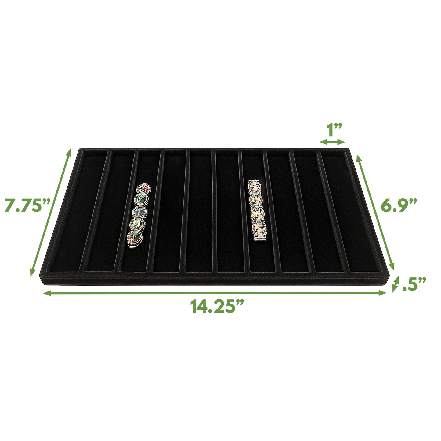 10 Column Black Compartment Tray Insert