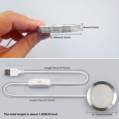 2 1/4" USB Round LED Light Puck