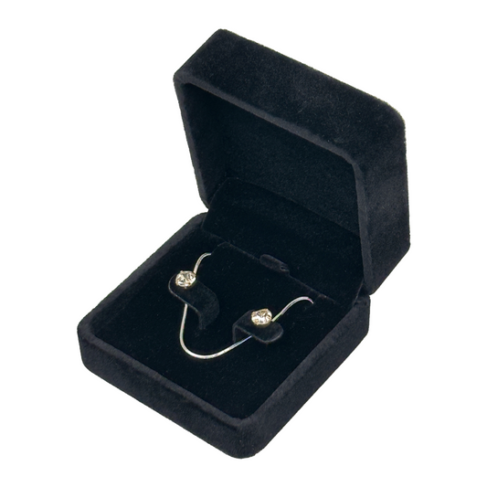 2 3/4" x 2 3/4" Single Deluxe Plush Black Velvet Earring/Pendant Box