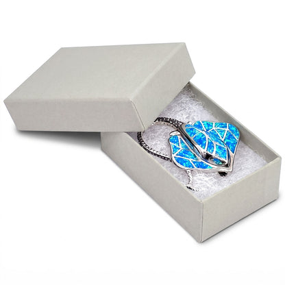 2 5/8" x 1 5/8" x 1" Matte Gray Cotton Filled Paper Box