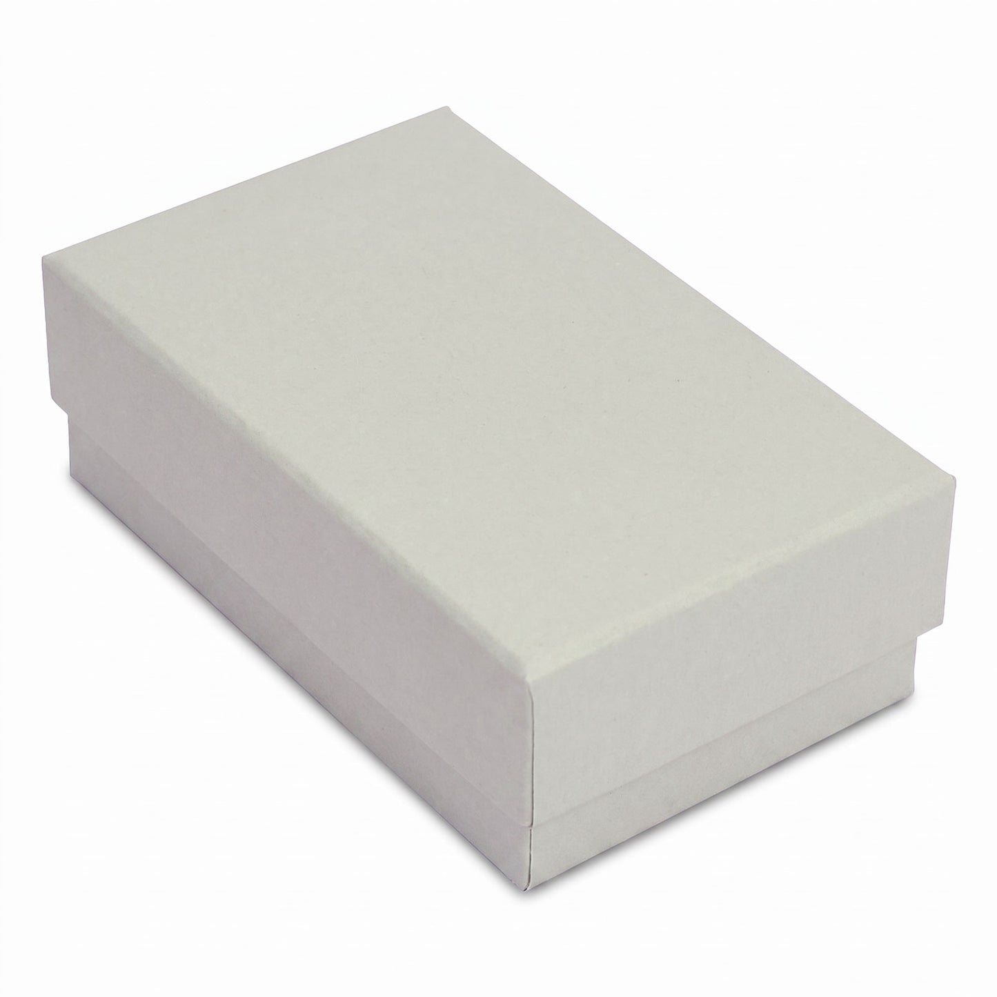 2 5/8" x 1 5/8" x 1" Matte Gray Cotton Filled Paper Box
