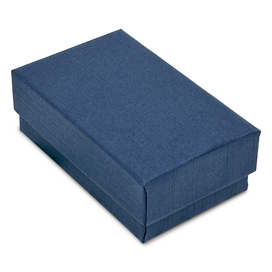 2 5/8" x 1 5/8" x 1" Navy Linen Pattern Cotton Filled Paper Box