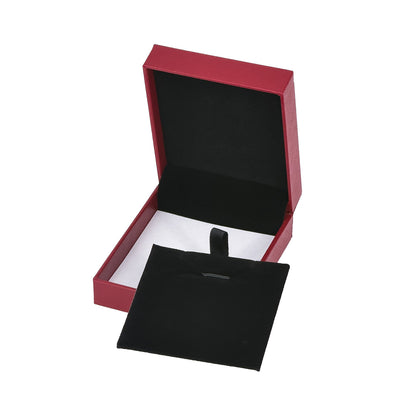 2 5/8" x 3 1/8" Red Leatherette Black Velvet Interior Pendant Necklace Jewelry Box
