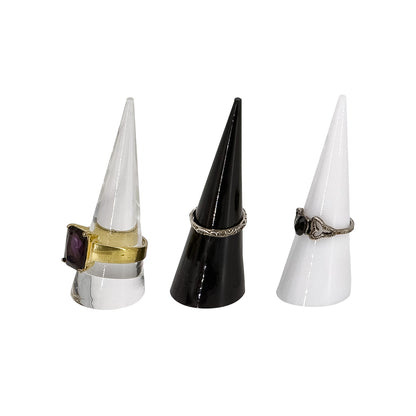 2.5" x 1" Black Acrylic Cone Ring Display