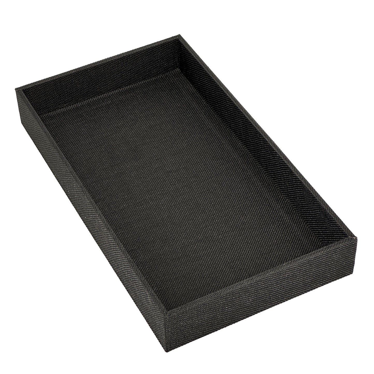 2" Black Burlap Wooden Jewelry Display Standard Tray