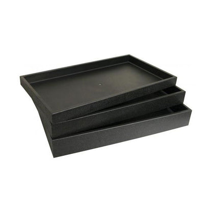 2" High Standard Size Black Stackable Plastic Tray