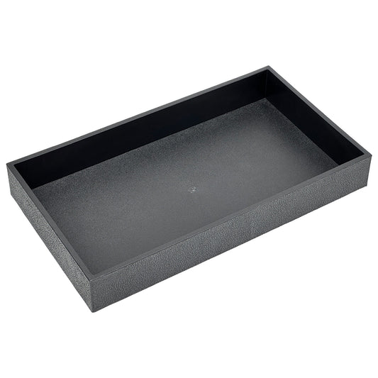 2" High Standard Size Black Stackable Plastic Tray