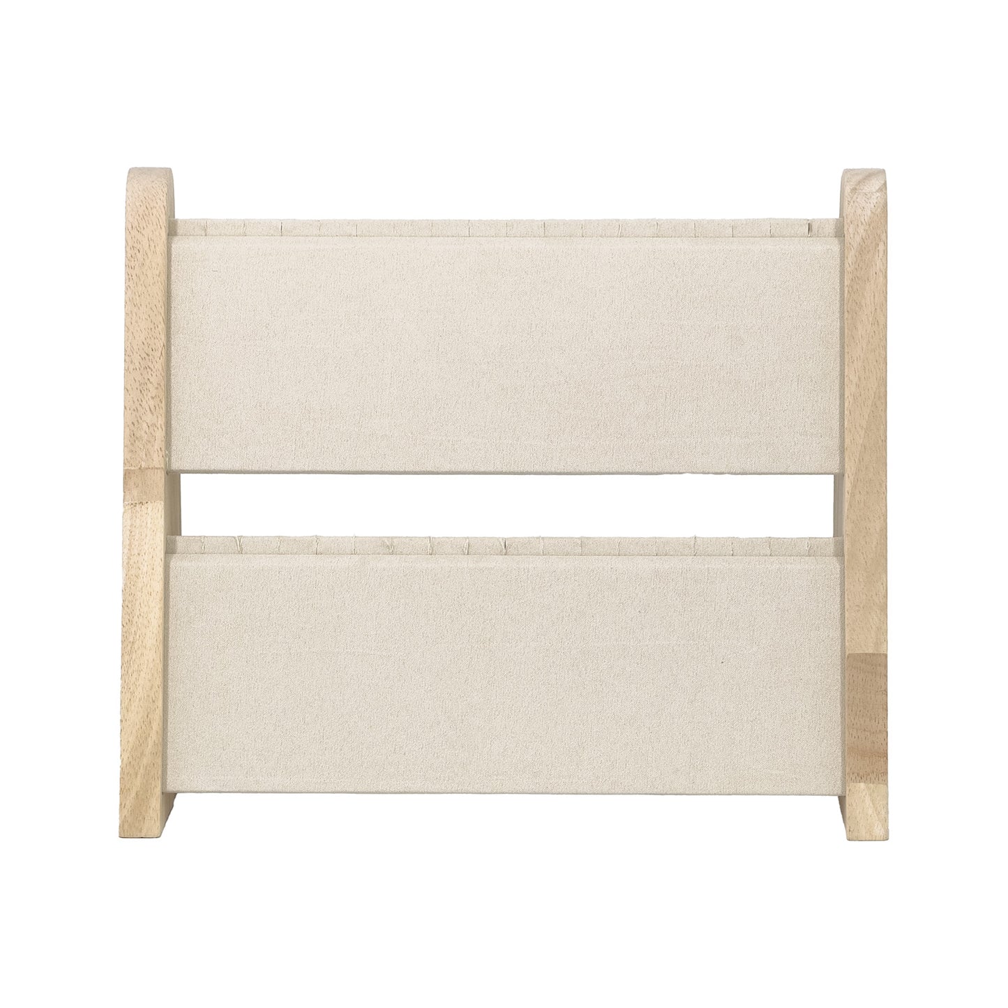 2 Tier Wood and Beige Microfiber Necklace Jewelry Display