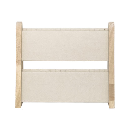 2 Tier Wood and Beige Microfiber Necklace Jewelry Display