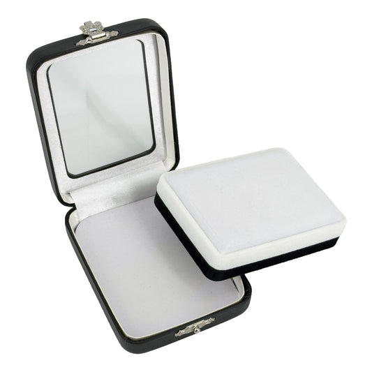 2" x 2 3/4" Black Leatherette Gemstone Box