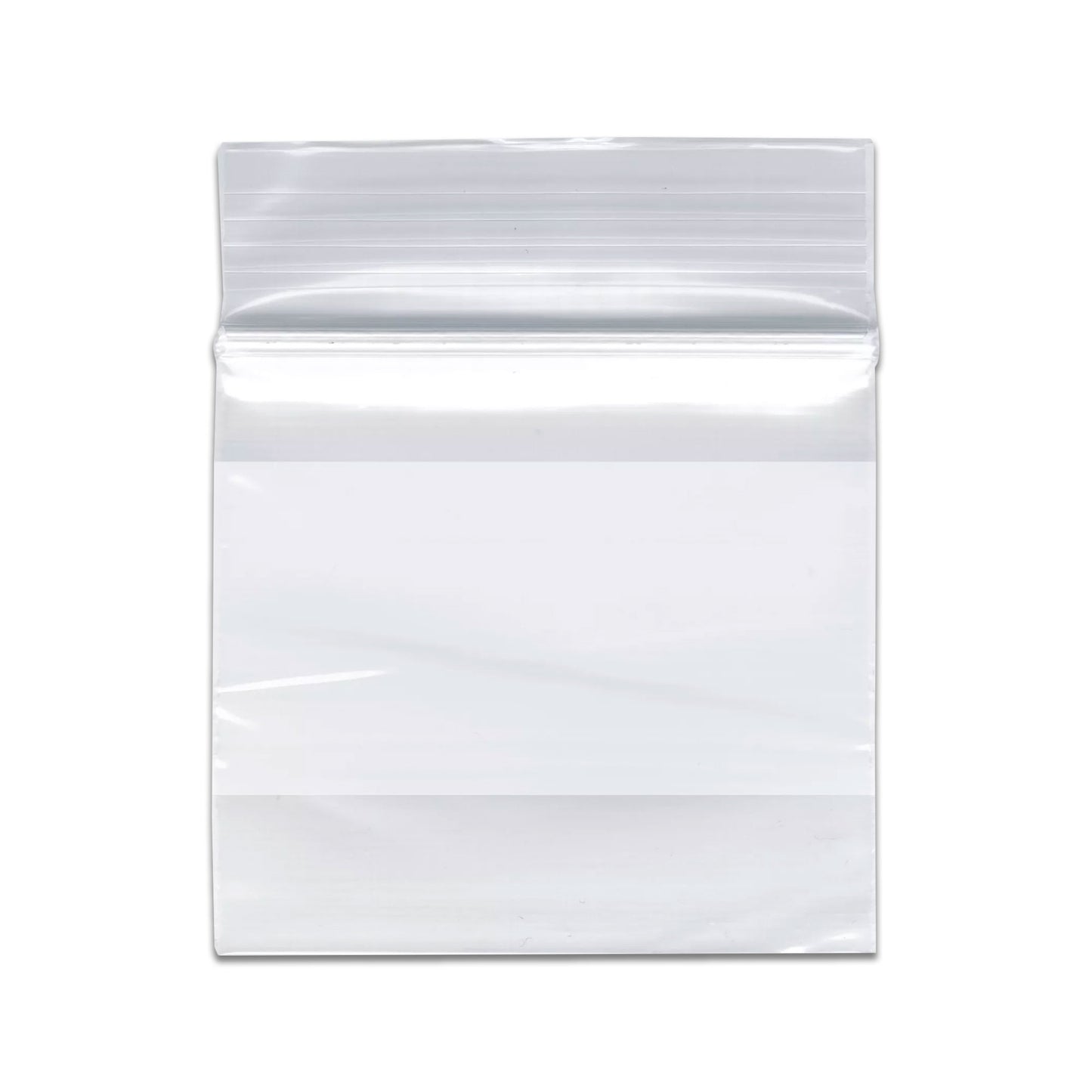 2" x 2" White Block Clear Zip Lock 2 Mil Plastic Bags