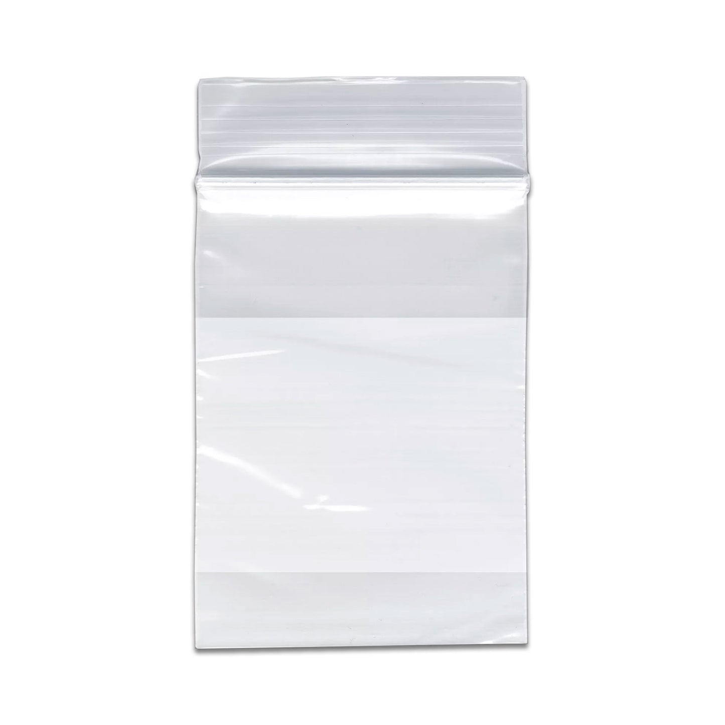 2" x 3" White Block Clear Zip Lock 2 Mil Plastic Bags