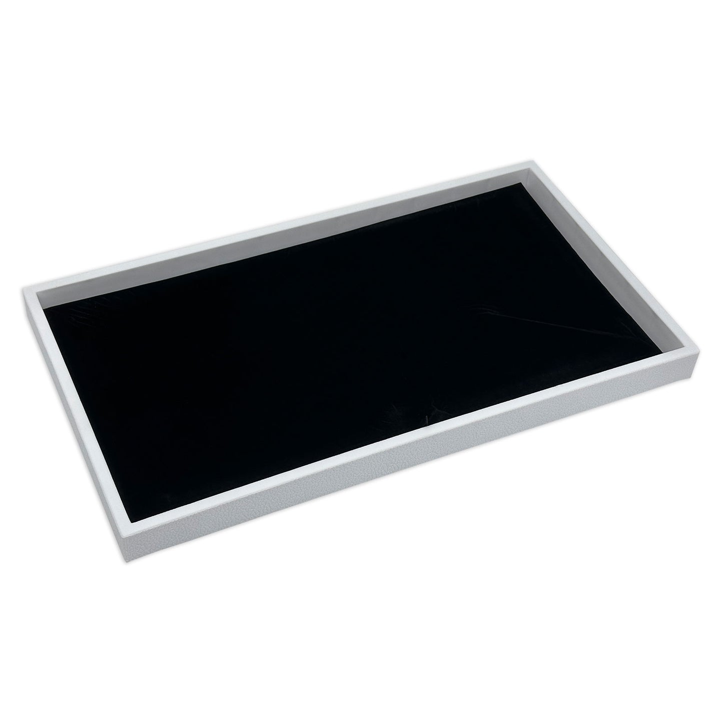 (20-Pack) 13 7/8" x 7 1/2" Black Jewelry Display Pad Tray Insert