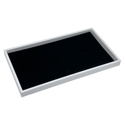 (20-Pack) 13 7/8" x 7 1/2" Black Jewelry Display Pad Tray Insert