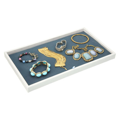 (20-Pack) 13 7/8" x 7 1/2" Dark Blue-Gray Jewelry Display Pad Tray Insert