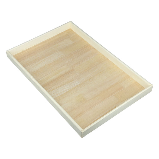 22 3/4" x 13 3/4" Pine Wood Display Tray with White Border