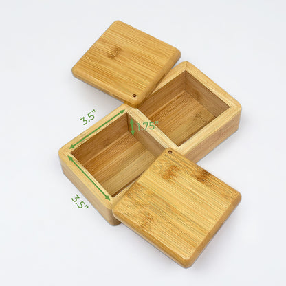 8.5" x 4.25" Salt and Pepper Bamboo Box with Rotating Lids
