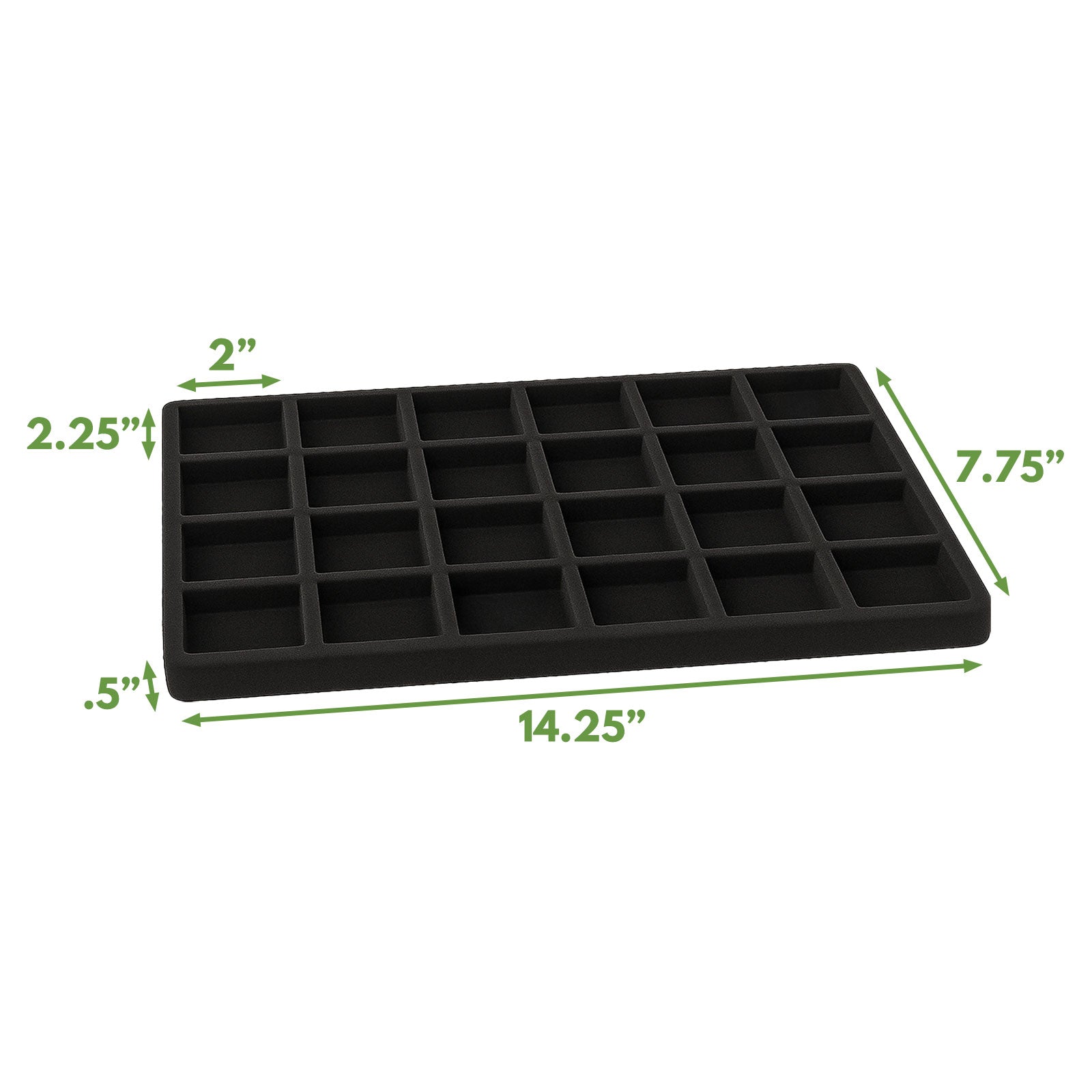 24 Compartment Black Flocked Tray Insert