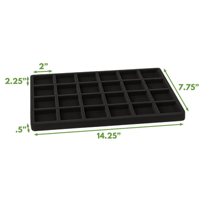 24 Compartment Black Flocked Tray Insert