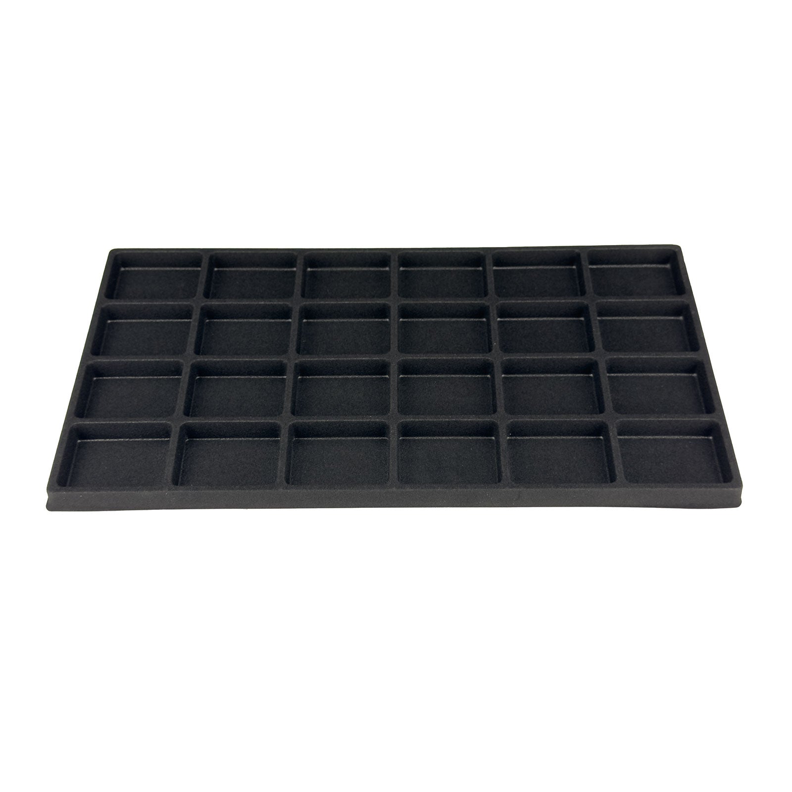 Flocked Insert 24 Compartment Black Flocked Tray Insert – JPI Display