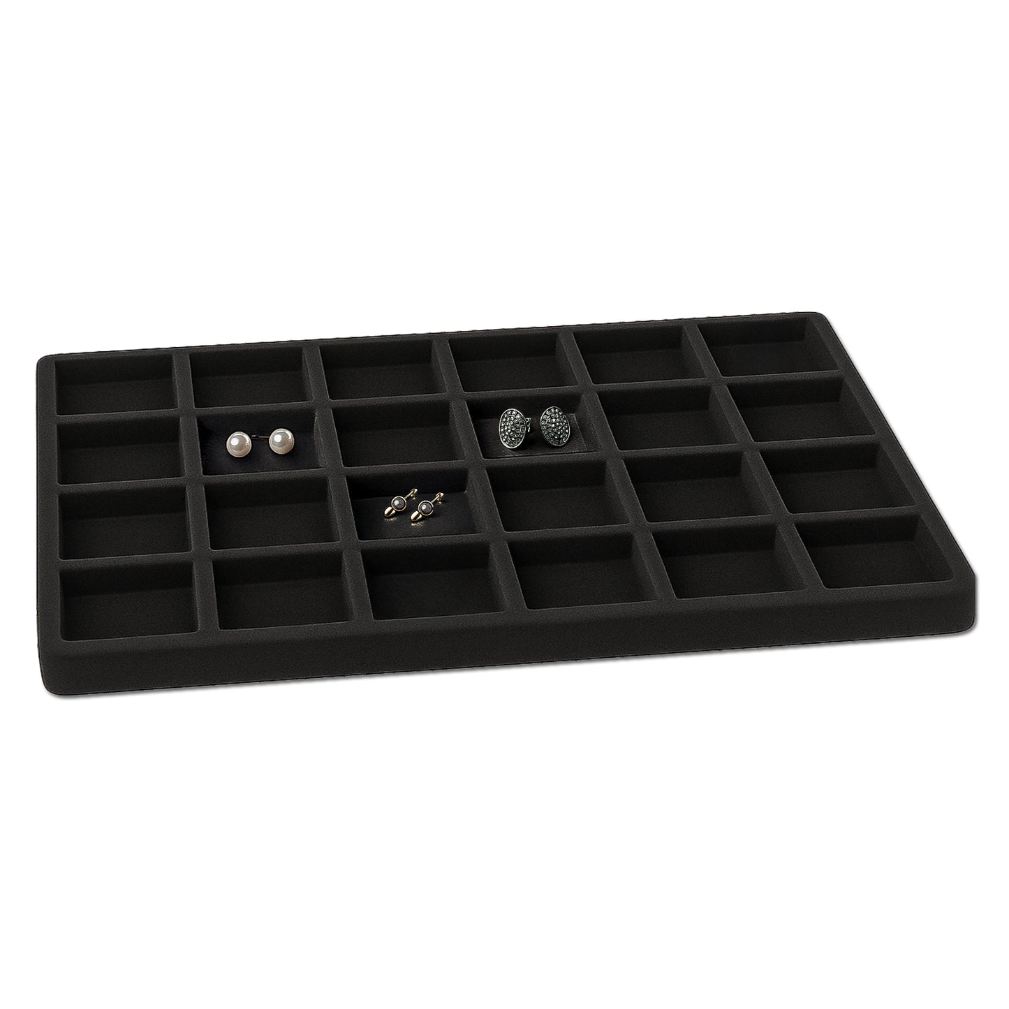24 Compartment Black Flocked Tray Insert