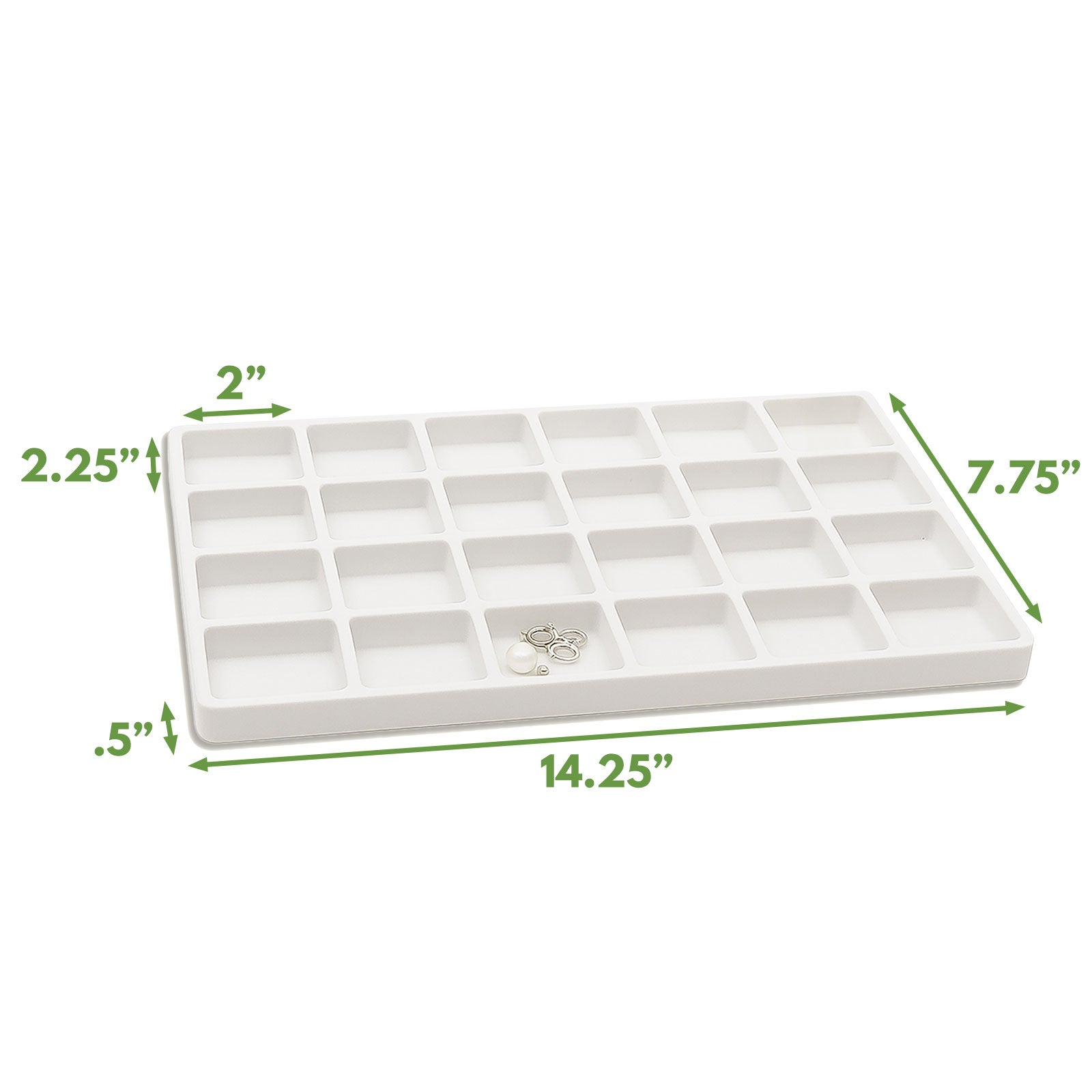 24 Compartments White flocked Tray Insert