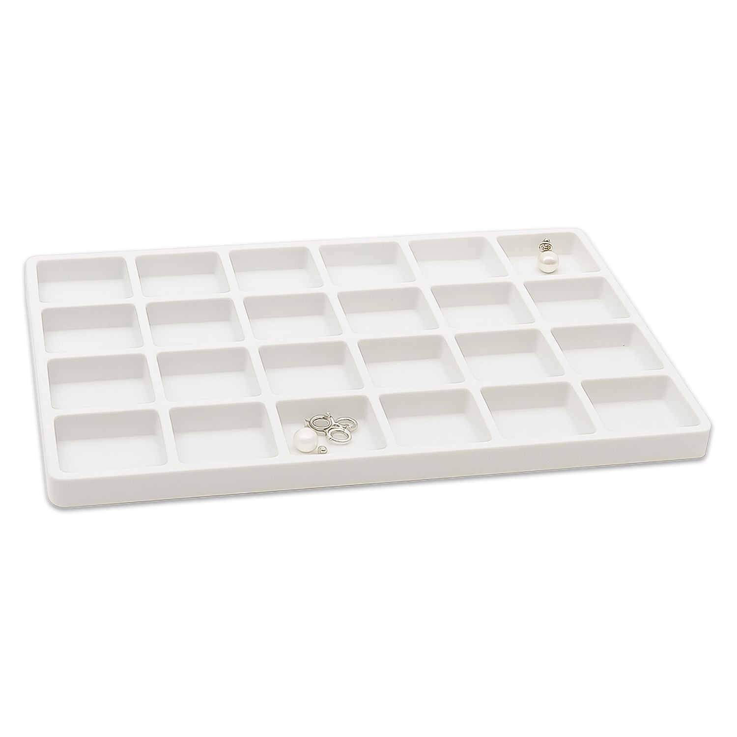 24 Compartments White flocked Tray Insert