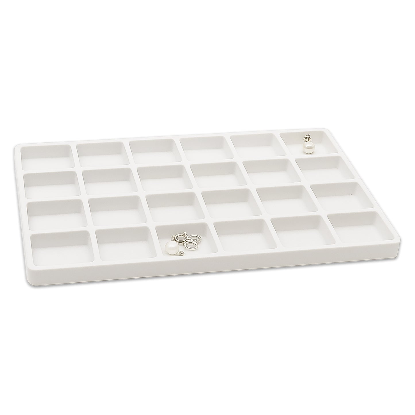24 Compartments White flocked Tray Insert