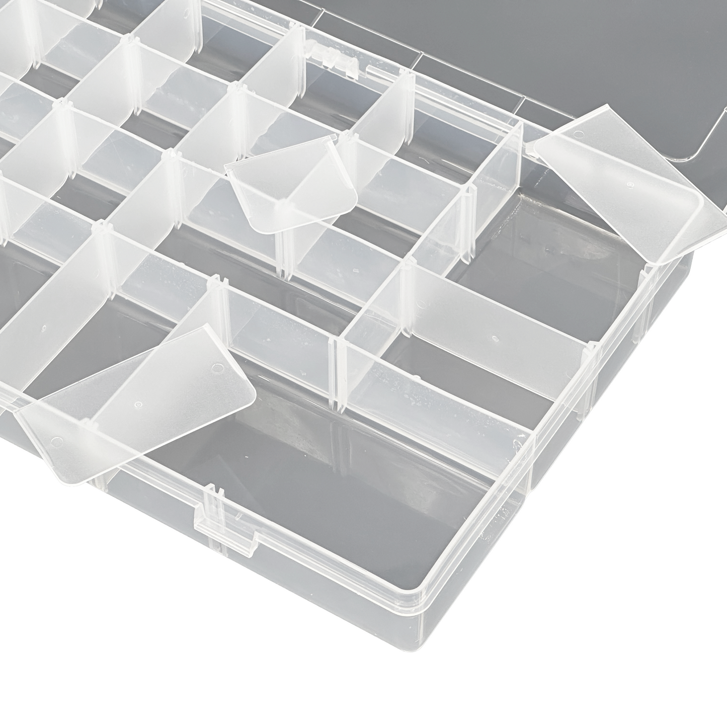 24 Grid Clear Plastic Compartment Organizer Storage Case