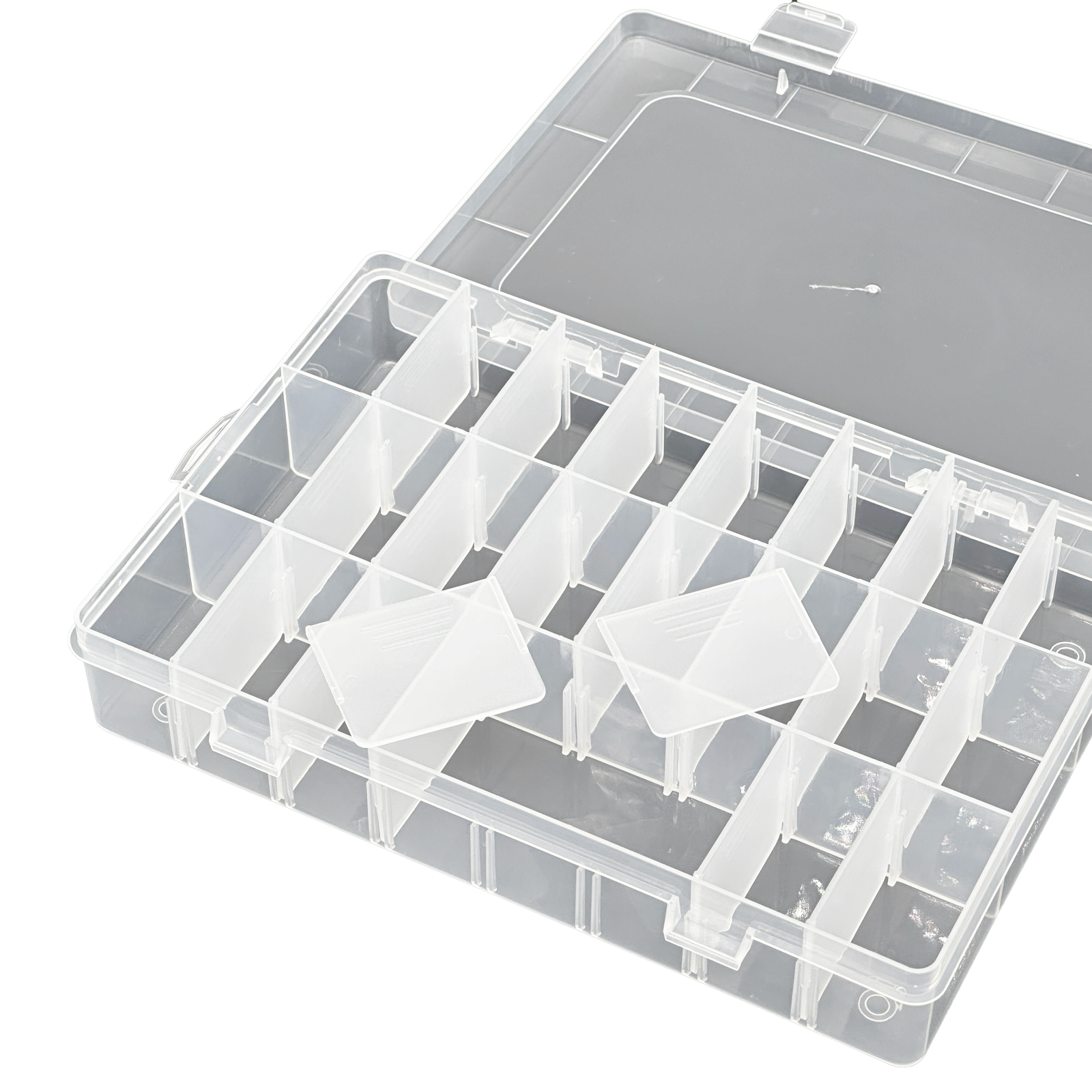 24 Grid Small Clear Plastic Configurable Compartment Organizer Storage ...