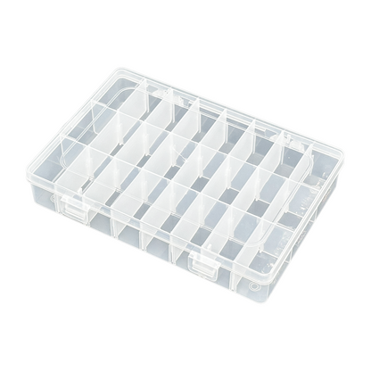 24 Grid Small Clear Plastic Configurable Compartment Organizer Storage Case