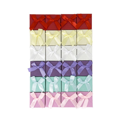 24-Pack Assorted Ring Gift Boxes with Ribbon Bows