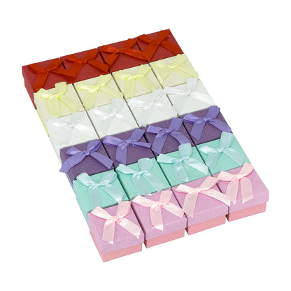 24-Pack Assorted Ring Gift Boxes with Ribbon Bows