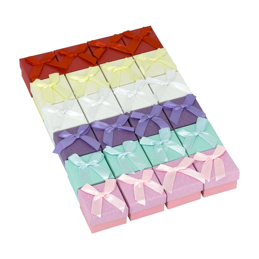 24-Pack Assorted Ring Gift Boxes with Ribbon Bows