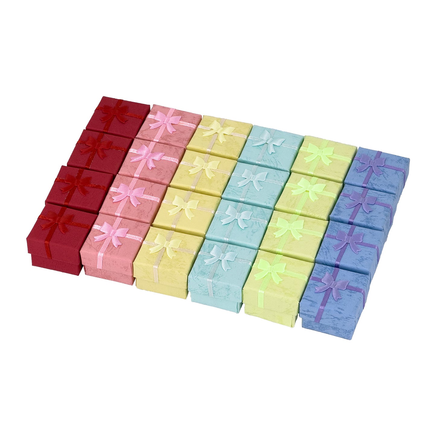24-Pack Assorted Small Ring Gift Boxes with White Velvet Inserts