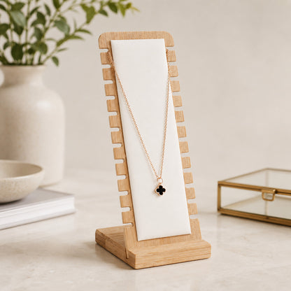 10 x 25cm White Leatherette Bamboo Necklace Jewelry Display