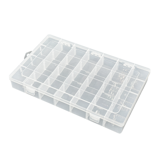 28 Grid Clear Plastic Compartment Organizer Storage Case