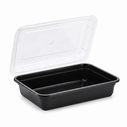 28 oz Rectangular Plastic Disposable Food Containers (50 Pack)
