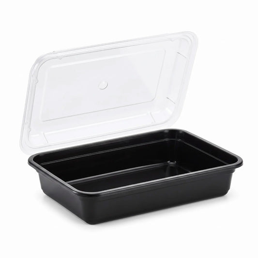 28 oz Rectangular Plastic Disposable Food Containers (50 Pack)