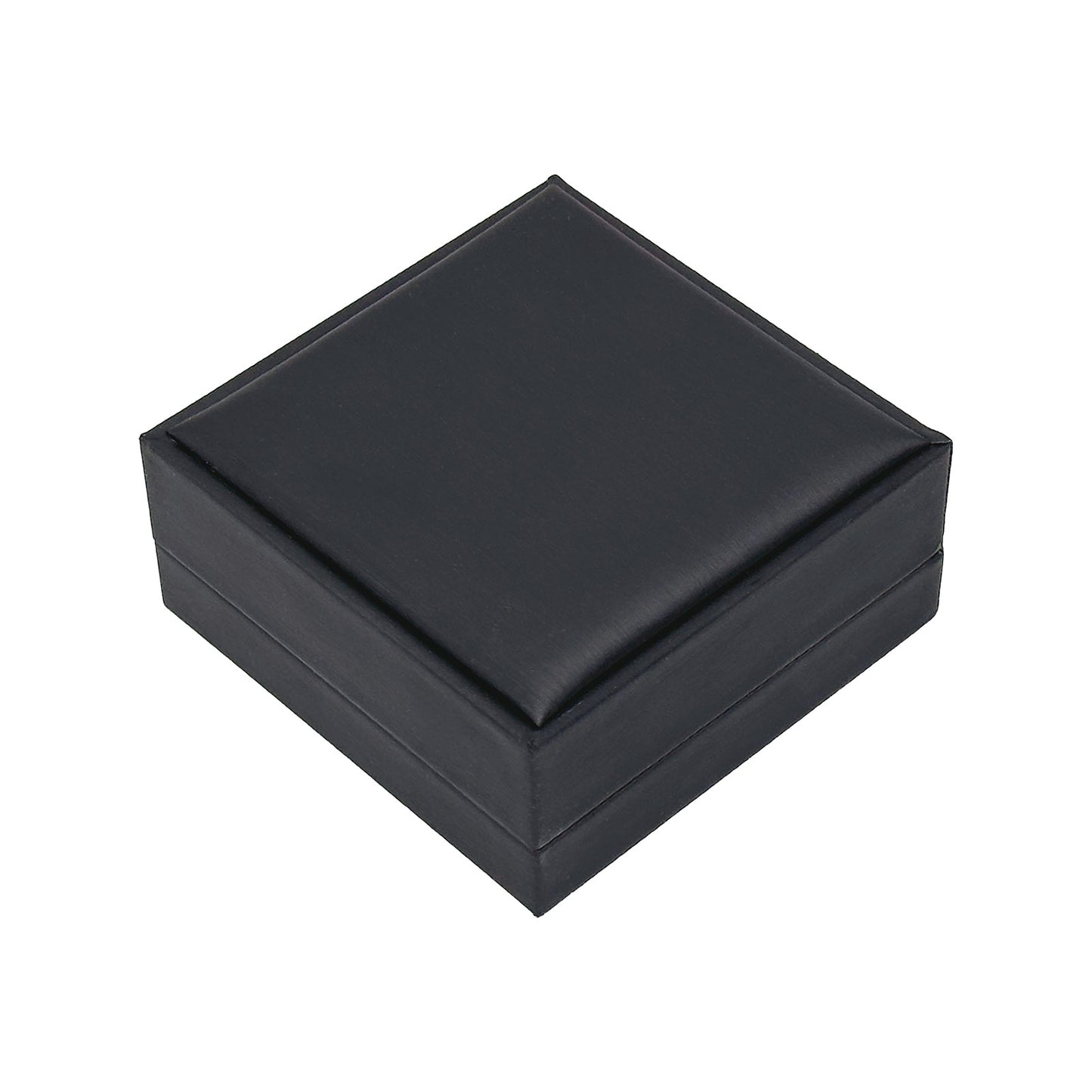 3 1/2" x 3 1/2" Deluxe Black Leatherette Silk Grain Watch/Bangle Jewelry Box